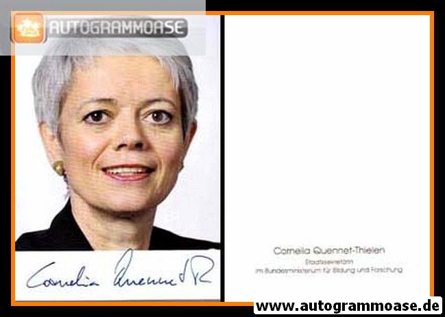Autogramm Politik | CDU | Cornelia QUENNET-THIELEN | 2010er (Portrait Color)