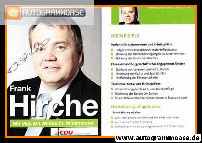 Autogramm Politik | CDU | Frank HIRCHE | 2014 (Landtagswahl)