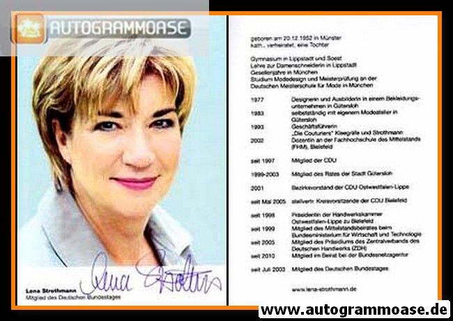 Autogramm Politik | CDU | Lena STROTHMANN | 2010er (Lebenslauf)