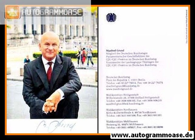 Autogramm Politik | CDU | Manfred GRUND | 2010er (Portrait Color)