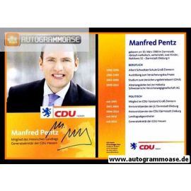 Autogramm Politik | CDU | Manfred PENTZ | 2010er (Lebenslauf)