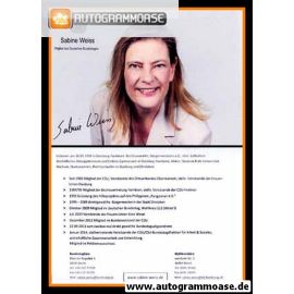 Autogramm Politik | CDU | Sabine WEISS | 2010er (Lebenslauf)