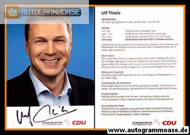 Autogramm Politik | CDU | Ulf THIELE | 2000er ("So Machen Wir Das")