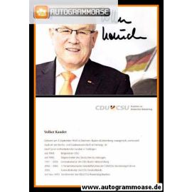 Autogramm Politik | CDU | Volker KAUDER | 2010er (Lebenslauf) quer 2