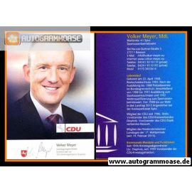 Autogramm Politik | CDU | Volker MEYER | 2010er (Lebenslauf)