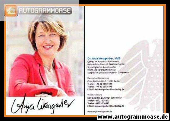 Autogramm Politik | CSU | Anja WEISGERBER | 2010er (Portrait Color)