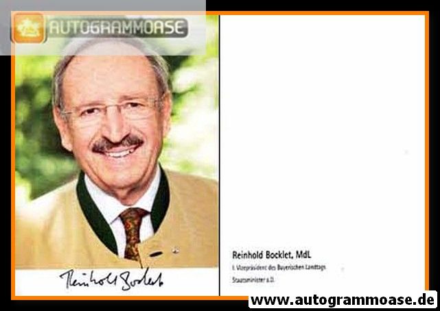 Autogramm Politik | CSU | Reinhold BOCKLET | 2010er (Portrait Color)
