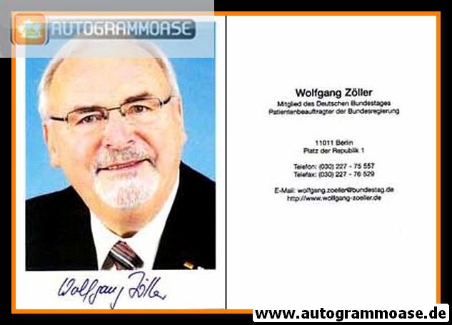 Autogramm Politik | CSU | Wolfgang ZÖLLER | 2010er (Portrait Color) 2