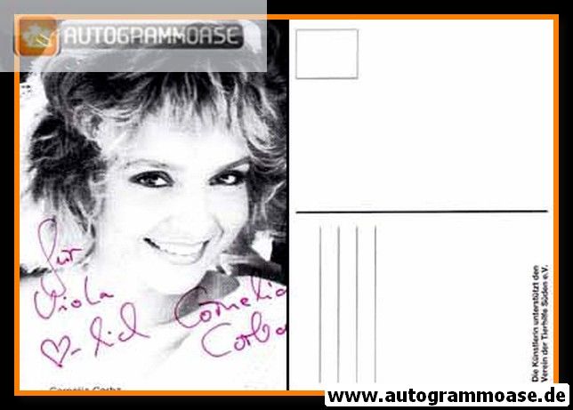 Autogramm Schauspieler | Cornelia CORBA | 1970er (Portrait SW) Tierhilfe