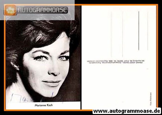 Autogramm Schauspieler | Marianne KOCH | 1970er (Portrait SW Rüdel) Puhlmann
