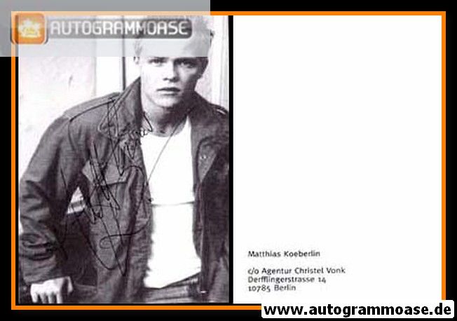 Autogramm Schauspieler | Matthias KOEBERLIN | 2000er (Portrait SW) Vonk
