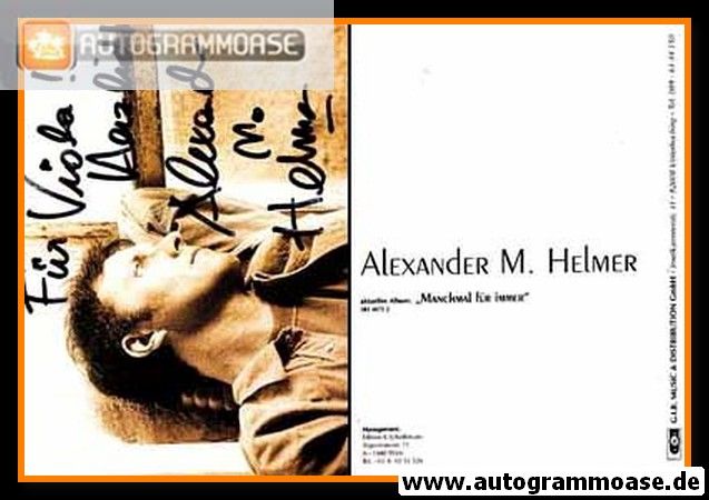 Autogramm Schlager | Alexander M. HELMER | 1995 "Manchmal Für Immer" (GIB)