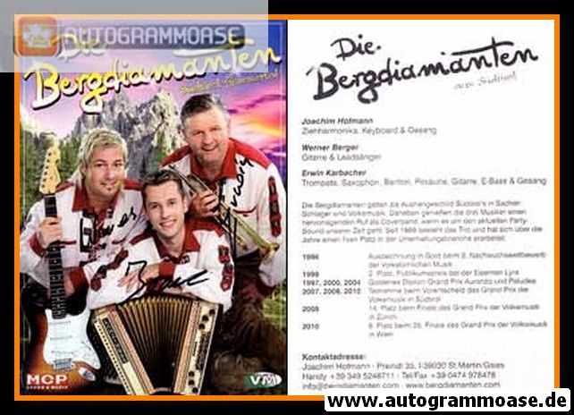 Autogramme Volksmusik | DIE BERGDIAMANTEN | 2010er (Portrait Color)