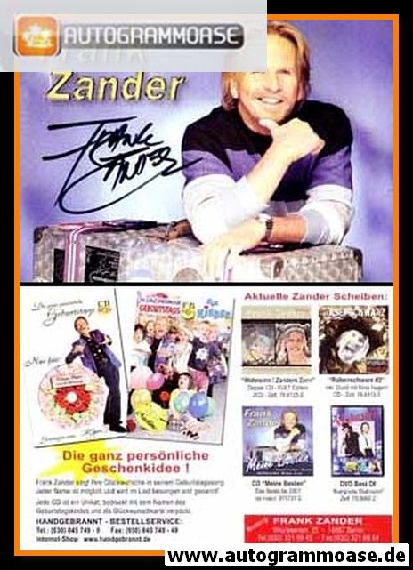Autogramm Schlager | Frank ZANDER | 2008 "Zanders Zorn" (Portrait Color CD)