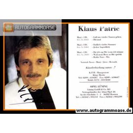 Autogramm Schlager | Klaus PATRIC | 1996 "Lass Uns Wieder Tanzen Gehen"