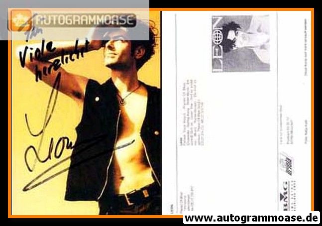 Autogramm Schlager | LEON | 1996 "Planet Of Blue" (BMG Ariola)
