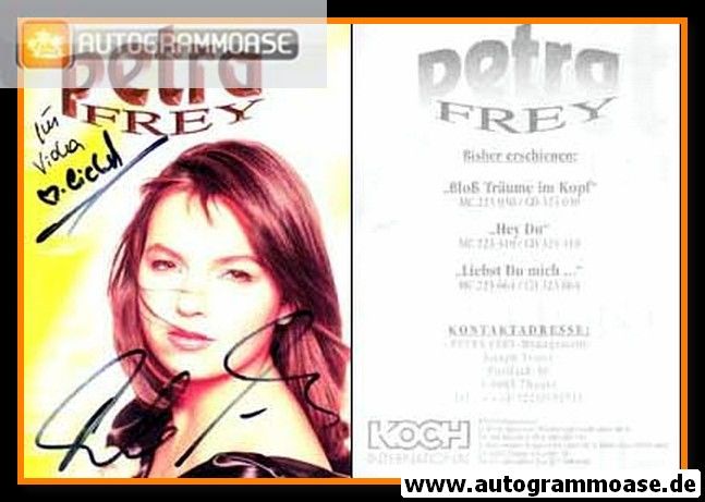 Autogramm Schlager | Petra FREY | 1996 "Liebst Du mich" (Koch)
