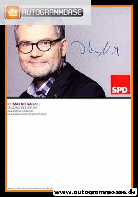 Autogramm Politik | SPD | Dietmar NIETAN | 2010er (Portrait Color)