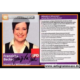 Autogramm Politik | SPD | Franziska BECKER | 2010er (Wilmersdorf)