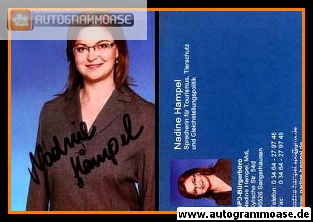 Autogramm Politik | SPD | Nadine HAMPEL | 2010er (Portrait Color)