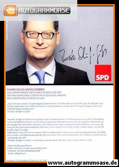 Autogramm Politik | SPD | Thorsten SCHÄFER-GÜMBEL | 2010er (Portrait Color) quer