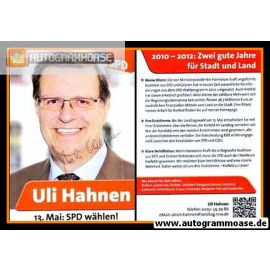 Autogramm Politik | SPD | Uli HAHNEN | 2012 (Landtagswahl)