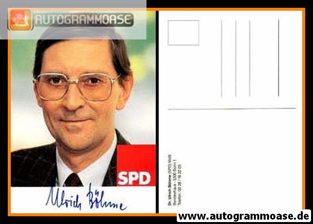 Autogramm Politik | SPD | Ulrich BÖHME | 1990er (Portrait Color)