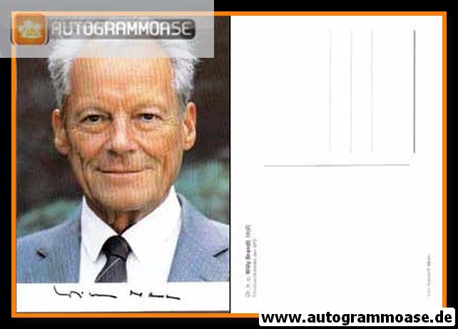 Autogramm Politik | SPD | Willy BRANDT | 1990er Druck (Portrait Color)