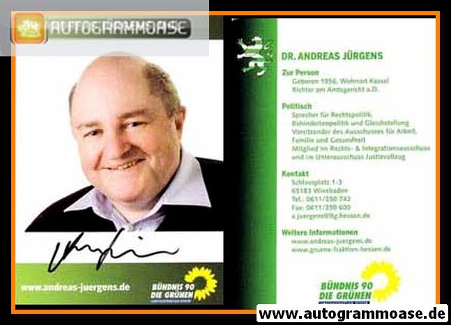 Autogramm Politik | GRÜNE | Andreas JÜRGENS | 2010er (Portrait Color)
