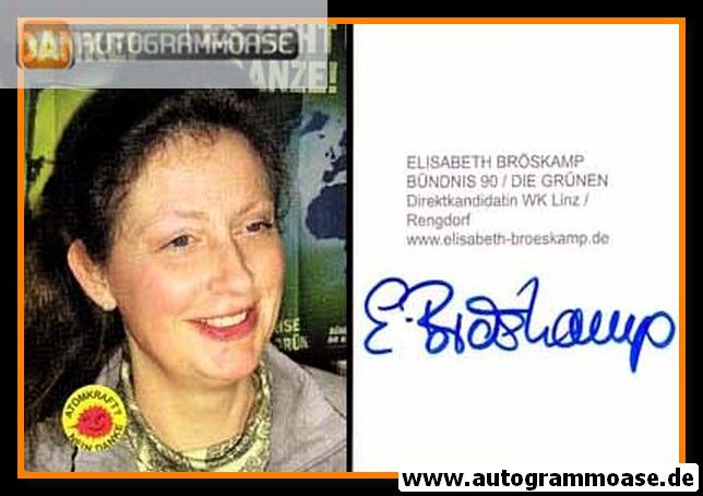 Autogramm Politik | GRÜNE | Elisabeth BRÖSKAMP | 1990er (Portrait Color)