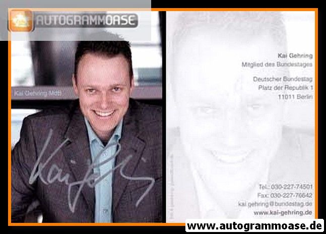 Autogramm Politik | GRÜNE | Kai GEHRING | 2010er (Portrait Color) hoch 2