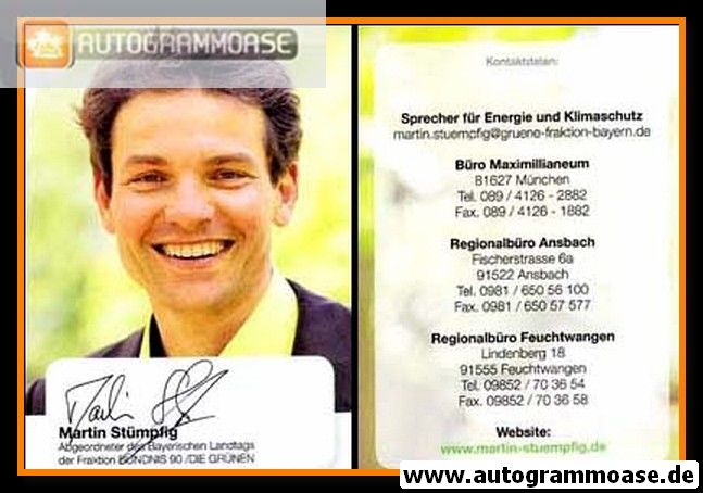 Autogramm Politik | GRÜNE | Martin STÜMPFIG | 2010er (Portrait Color)