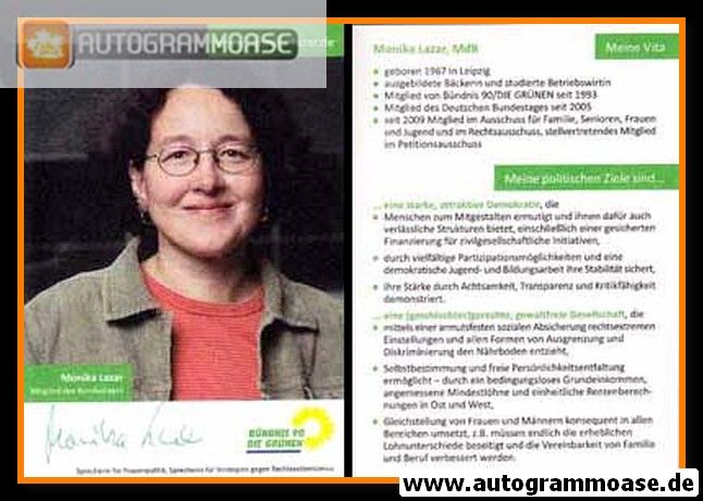Autogramm Politik | GRÜNE | Monika LAZAR | 2010er (Portrait Color)