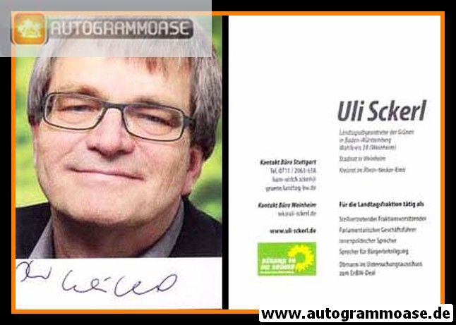 Autogramm Politik | GRÜNE | Uli SCKERL | 2010er (Portrait Color)