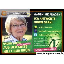Autogramm Politik | GRÜNE | Undine KURTH | 2010er (Portrait Color)