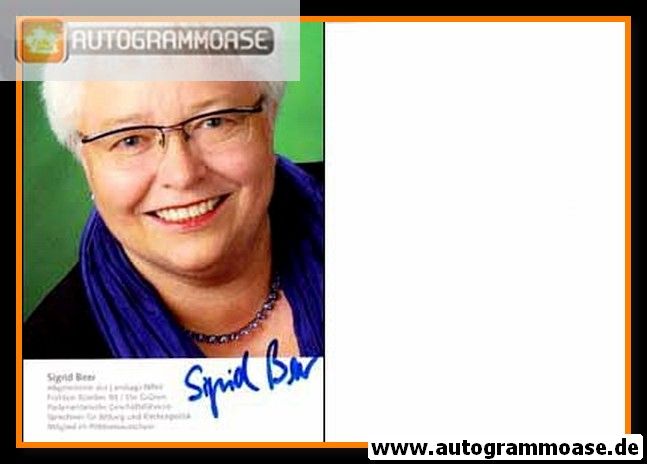Autogramm Politik | GRÜNE | Sigrid BEER | 2010er (Portrait Color)