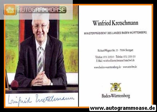 Autogramm Politik | GRÜNE | Winfried KRETSCHMANN | 2010er (Portrait Color)
