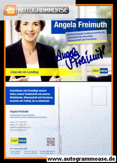 Autogramm Politik | FDP | Angela FREIMUTH | 2010er (Portrait Color)