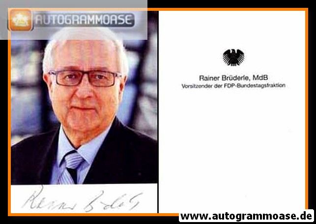 Autogramm Politik | FDP | Rainer BRÜDERLE | 2010er (Portrait Color)