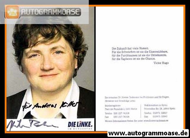 Autogramm Politik | LINKE | Kirsten TACKMANN | 2010er (Portrait Color)
