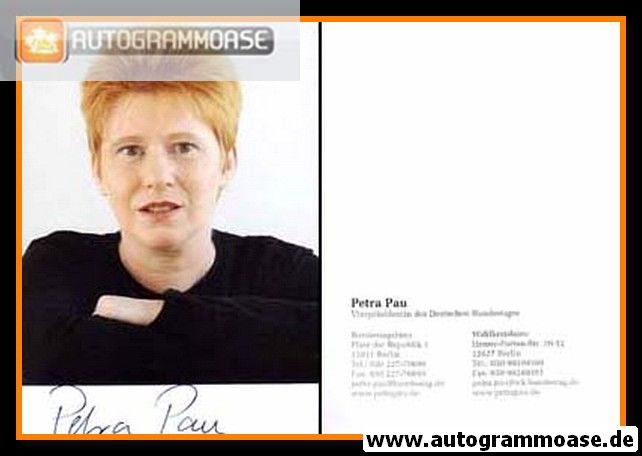 Autogramm Politik | LINKE | Petra PAU | 2010er (Portrait Color)