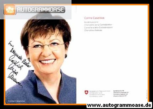 Autogramm Politik | Schweiz (CVP) | Corina CASANOVA | 2010er (Portrait Color) hoch