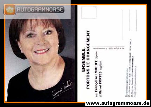 Autogramm Politik | Frankreich | Francoise IMBERT | 1990er Druck (Portrait Color)