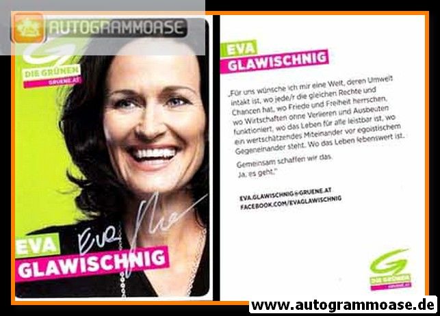 Autogramm Politik | Österreich (Grüne) | Eva GLAWISCHNIG | 2010er (Portrait Color)