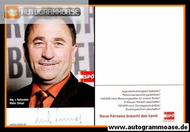 Autogramm Politik | Österreich (SPÖ) | Walter SCHOPF | 2010er (Portrait Color)