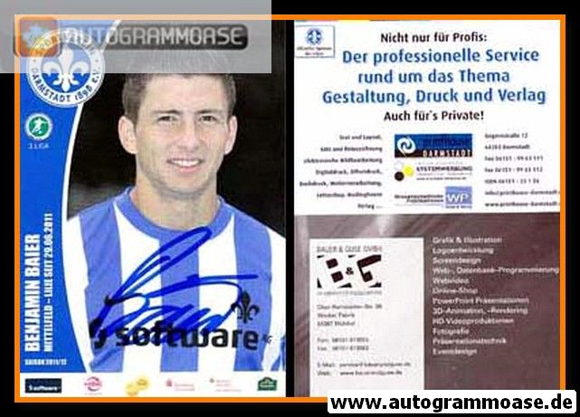 Autogramm Fussball | SV Darmstadt 98 | 2011 | Benjamin BAIER