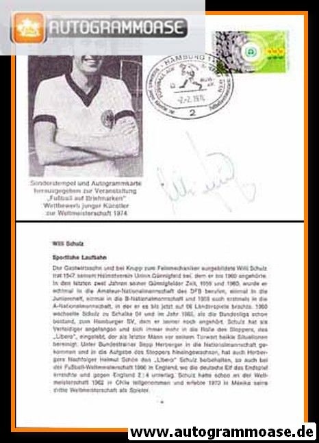 Autogramm Fussball | DFB | 1974 | Willi SCHULZ (Portrait SW)