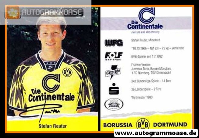 Autogramm Fussball | Borussia Dortmund | 1994 Continentale | Stefan REUTER