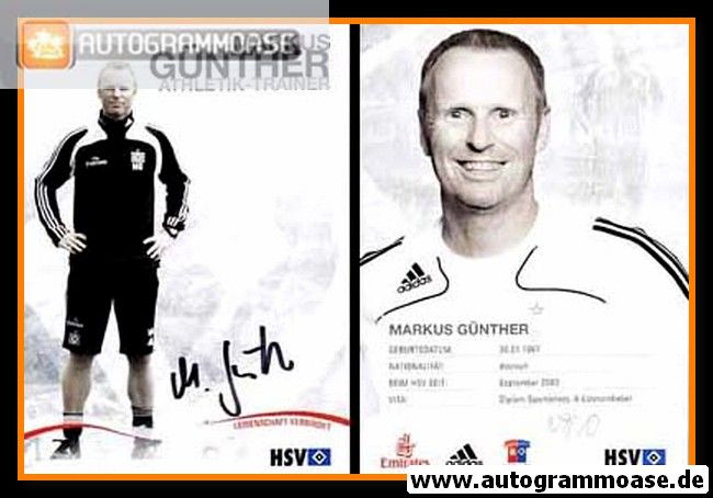 Autogramm Fussball | Hamburger SV | 2009 | Markus GÜNTHER