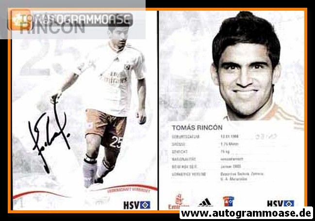 Autogramm Fussball | Hamburger SV | 2009 | Tomas RINCON